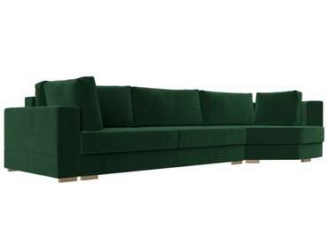 Угловой диван-кровать Лига 026 зеленого цвета правый угол