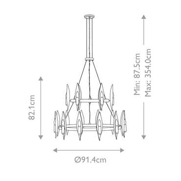Подвесная люстра QN-WILLOW18-CBK (металл, цвет золото)