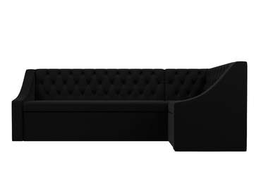 Кухонный угловой диван-кровать Мерлин черного цвета правый угол