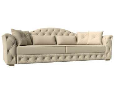 Прямой диван-кровать Артис бежевого цвета (экокожа)