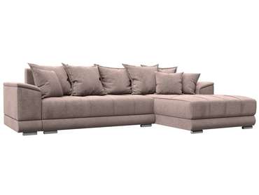 Угловой диван-кровать НордСтар бежевого цвета правый 