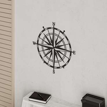 Панно Compass из металла черного цвета