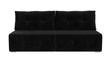 Прямой диван-кровать Лондон черного цвета