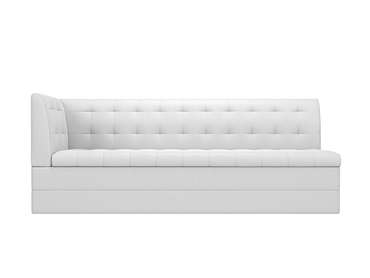 Угловой диван-кровать Бриз белого цвета (экокожа) с углом слева