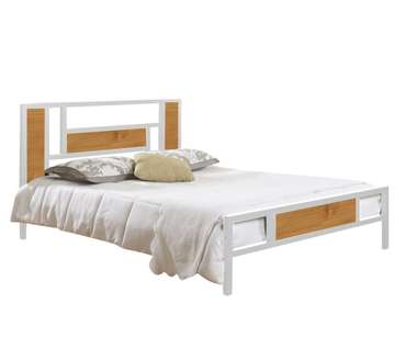 Кровать Бристоль 140х200 бело-коричневого цвета