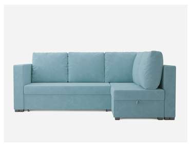 Угловой диван-кровать Мансберг голубого цвета