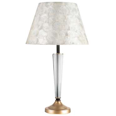 Настольная лампа  Perla с серым плафоном