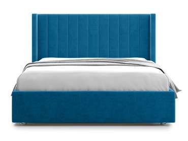 Кровать Premium Mellisa 2 140х200 синего цвета с подъемным механизмом 