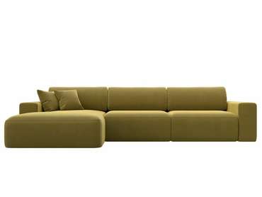 Угловой диван-кровать Лига 036 Классик Лонг желтого цвета левый угол
