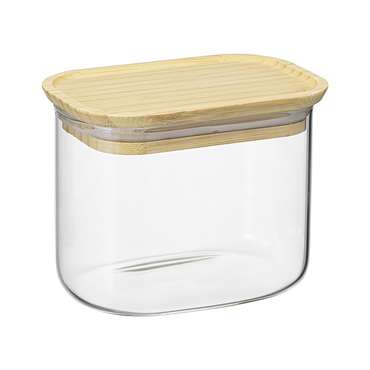 Банка для хранения прямоугольная Glass Bamboo 600 мл