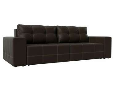 Прямой диван-кровать Перри коричневого цвета (экокожа)