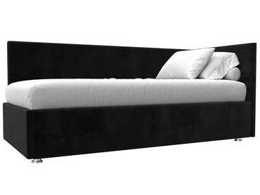 Кровать Лига 039 черного цвета с подъемным механизмом правая