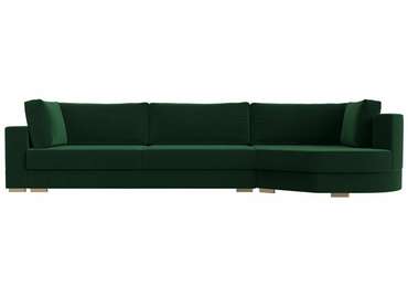 Угловой диван-кровать Лига 026 зеленого цвета правый угол