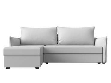 Угловой диван-кровать Лига 004 белого цвета угол левый (экокожа)