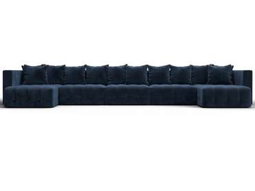 Угловой диван-кровать Лига 052 МегаЛонг синего цвета