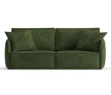 Диван-кровать из велюра Лортон зеленого цвета