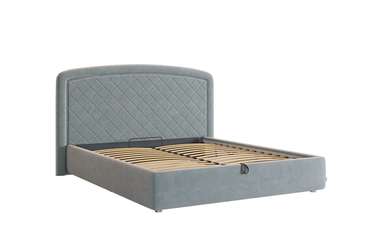 Кровать Сильва 2 160х200 серо-синего цвета с подъемным механизмом