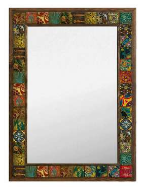 Настенное зеркало с каменной мозаикой 53x73 в раме из композита