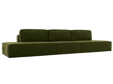 Прямой диван-кровать Прага лофт лонг зеленого цвета