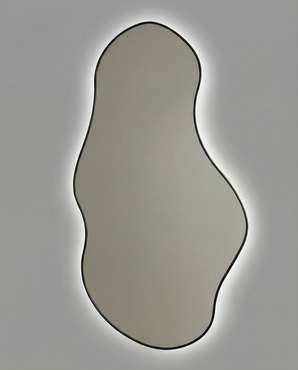 Настенное зеркало Lake в раме черного цвета с подсветкой