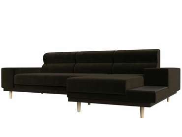 Угловой диван-кровать Леонардо коричневого цвета правый угол