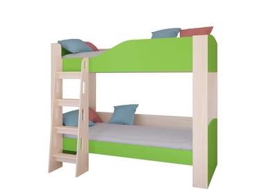 Двухъярусная кровать Астра 2 80х190 цвета Дуб молочный-салатовый