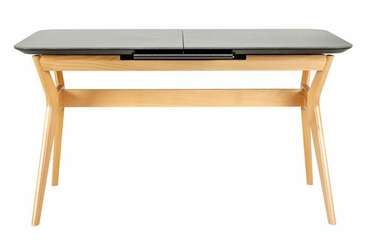 Раздвижной обеденный стол Нарвик Ceramic 140 черно-бежевого цвета