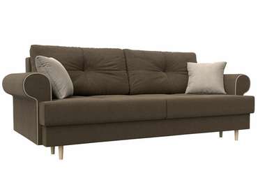 Прямой диван-кровать Сплин коричневого цвета
