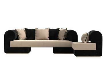 Набор мягкой мебели Кипр 2 черно-бежевого цвета