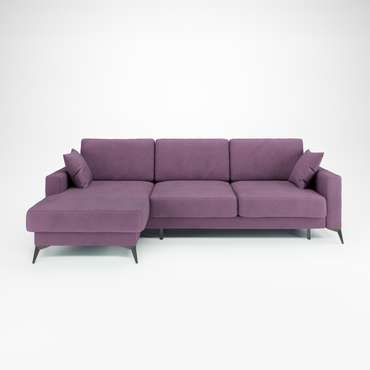 Угловой диван-кровать Наоми 2 сиреневого цвета левый