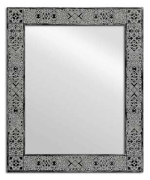 Зеркало настенное Papua Black 90х110 в раме черного цвета