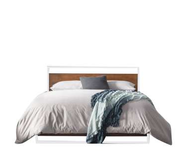 Кровать Шелби 180х200 бело-коричневого цвета
