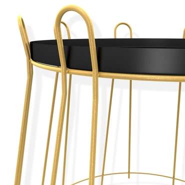 Комплект сервировочных столов Аахен черно-золотого цвета