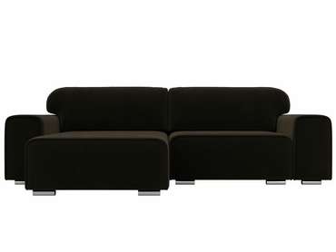 Угловой диван-кровать Лига 029 темно-коричневого цвета левый угол