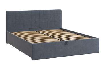 Кровать Лора 2 160х200 темно-синего цвета с подъемным механизмом