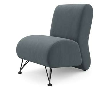 Мягкое дизайнерское кресло Pati темно-серого цвета