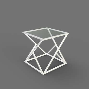 Журнальный столик "Elsa" белый с зеркалом (450х450х450)