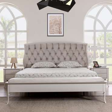 Кровать Нео Классика 160х200 белого цвета без подъемного механизма