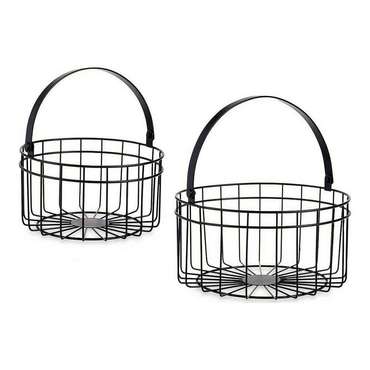 Корзина Чёрный Металл 25 x 27 x 25  (2 pcs)