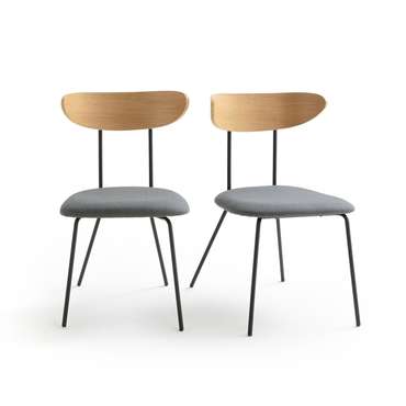 Комплект из двух винтажных стульев Brooklyn серого цвета