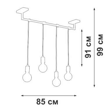 Подвесной светильник V3032-1/4S (металл, цвет черный)