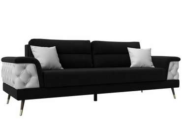 Прямой диван-кровать Лига 023 черно-белого цвета