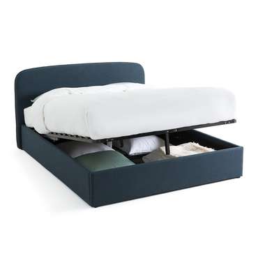 Кровать с подъемным механизмом Conto 140x190 синего цвета