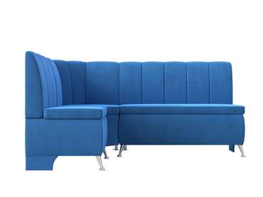 Кухонный угловой диван Кантри голубого цвета левый угол
