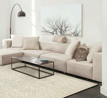 Ковер Luno Cold 160x230 бело-бежевого цвета