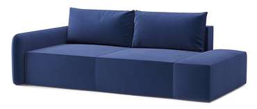 Диван-кровать Портленд темно-синего цвета с банкеткой правой