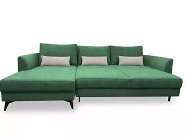 Угловой диван-кровать Лондон зеленого цвета