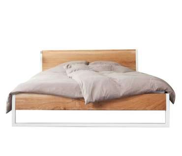 Кровать Ардено 160х200 бело-коричневого цвета
