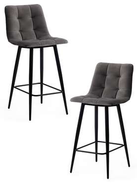 Набор из двух полубарных стульев Chilly темно-серого цвета