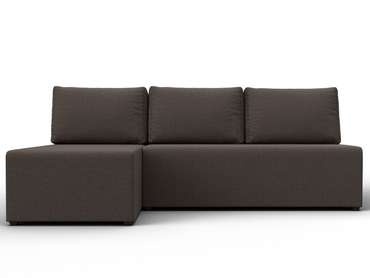 Угловой диван-кровать Поло темно-коричневого цвета левый